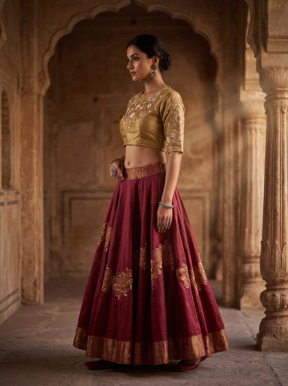 Semi stitched Formal Skirtset