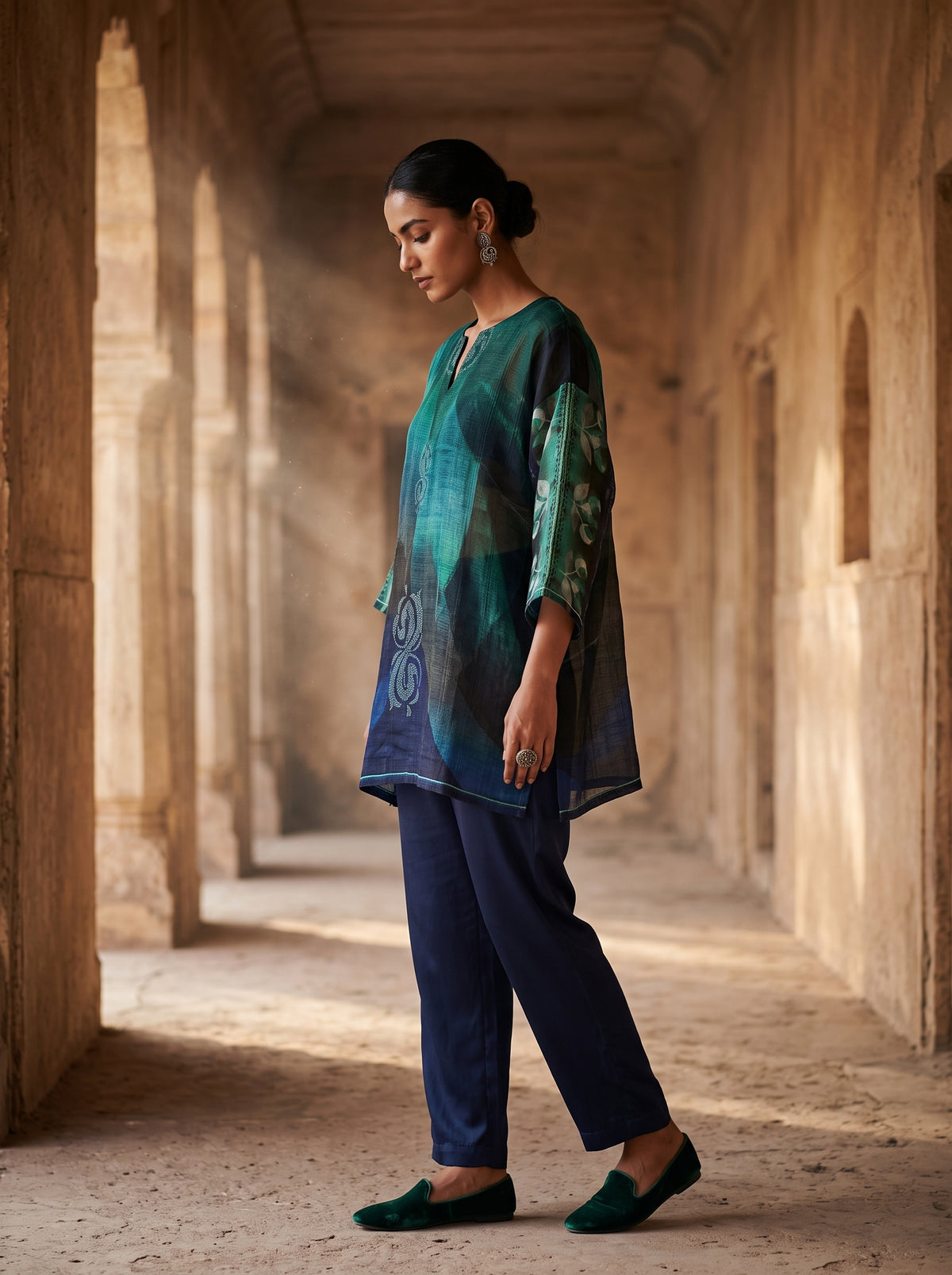 Semi Stitched linen kota Short Tunic