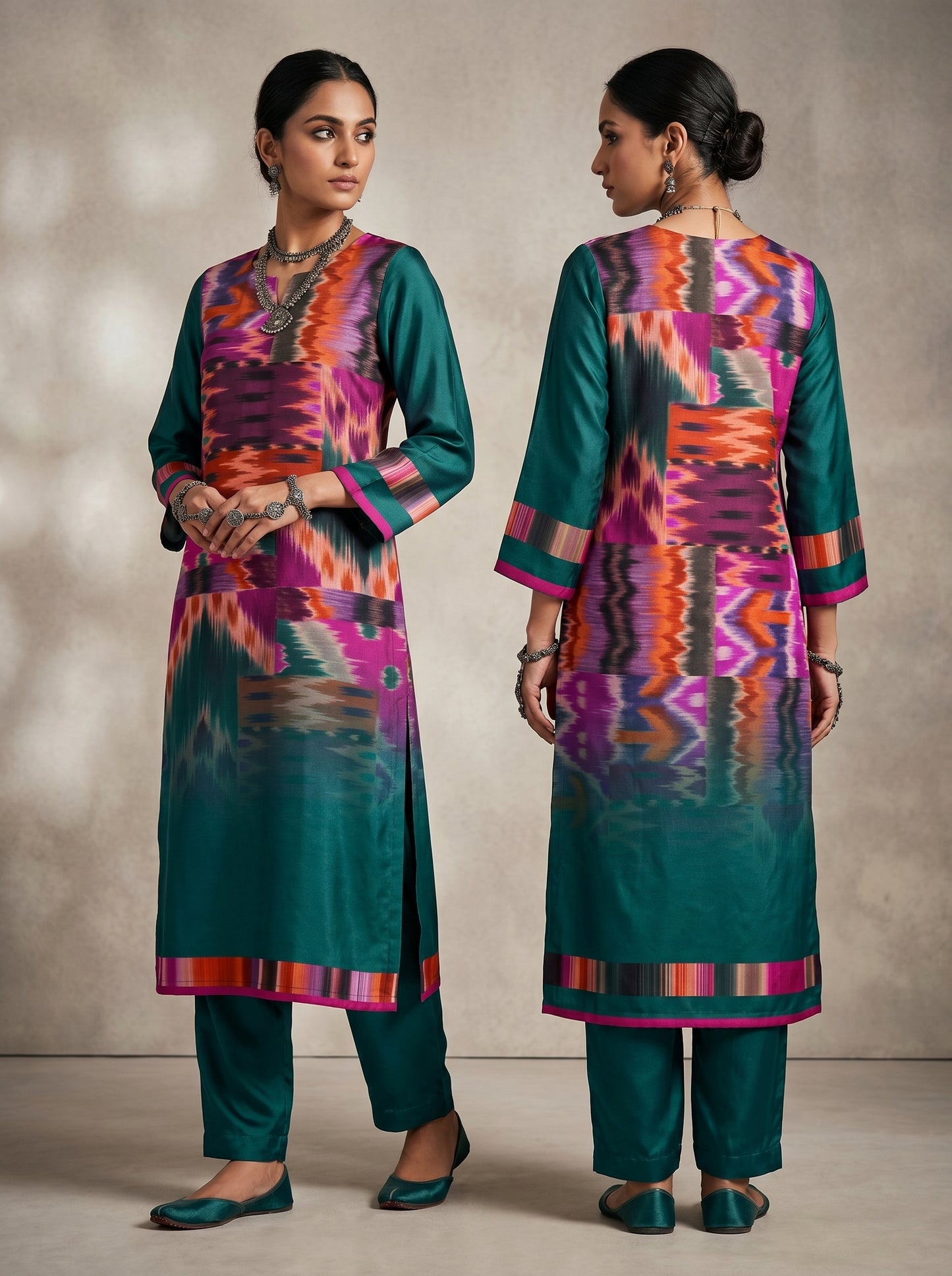Semi Stitched Chanderi Casual kurta