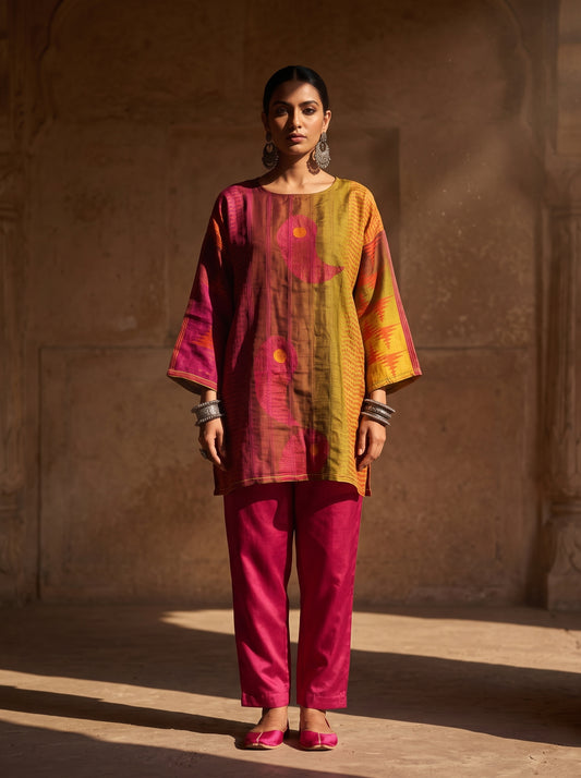 Semi Stitched linen kota Short Tunic