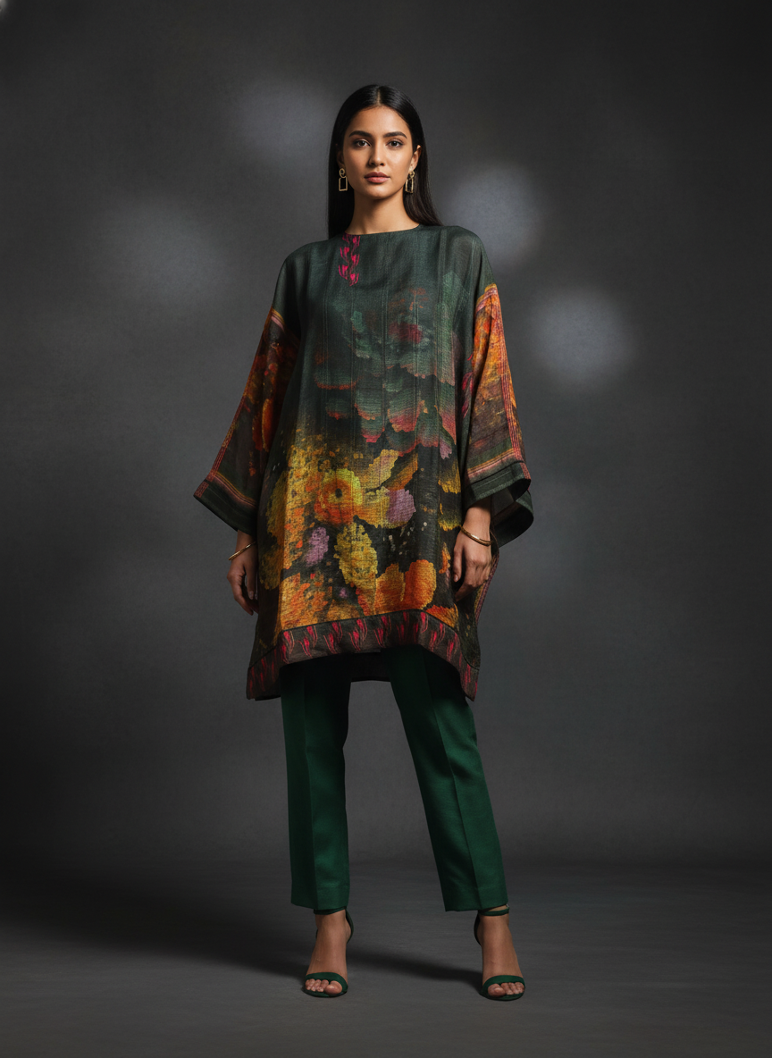 Semi Stitched Cotton Digital Printed Short Tunic
