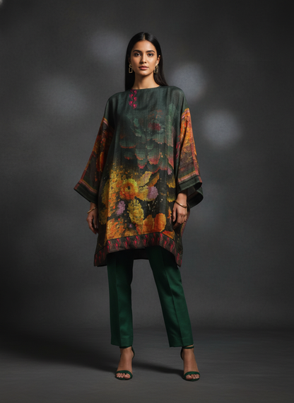 Semi Stitched Cotton Digital Printed Short Tunic