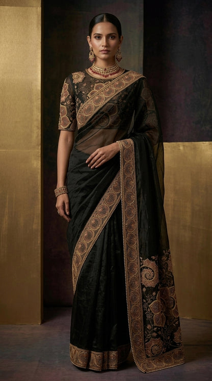 Formal Pure Silk embroidered Saree