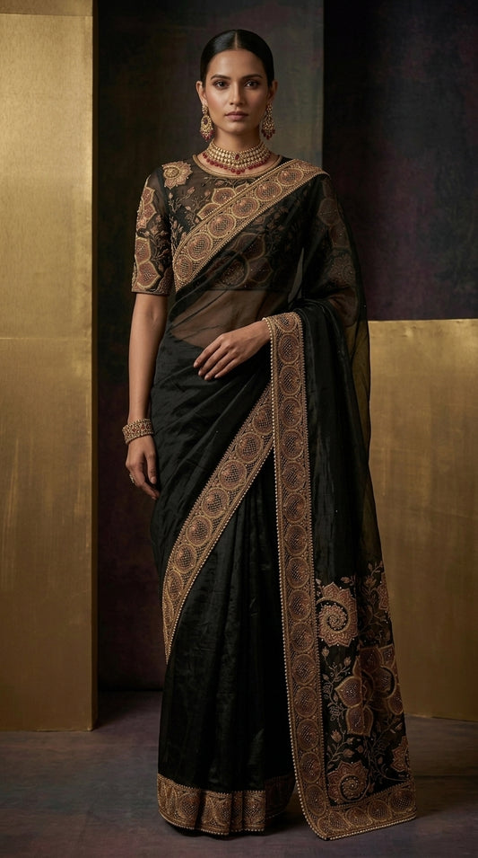Formal Pure Silk embroidered Saree