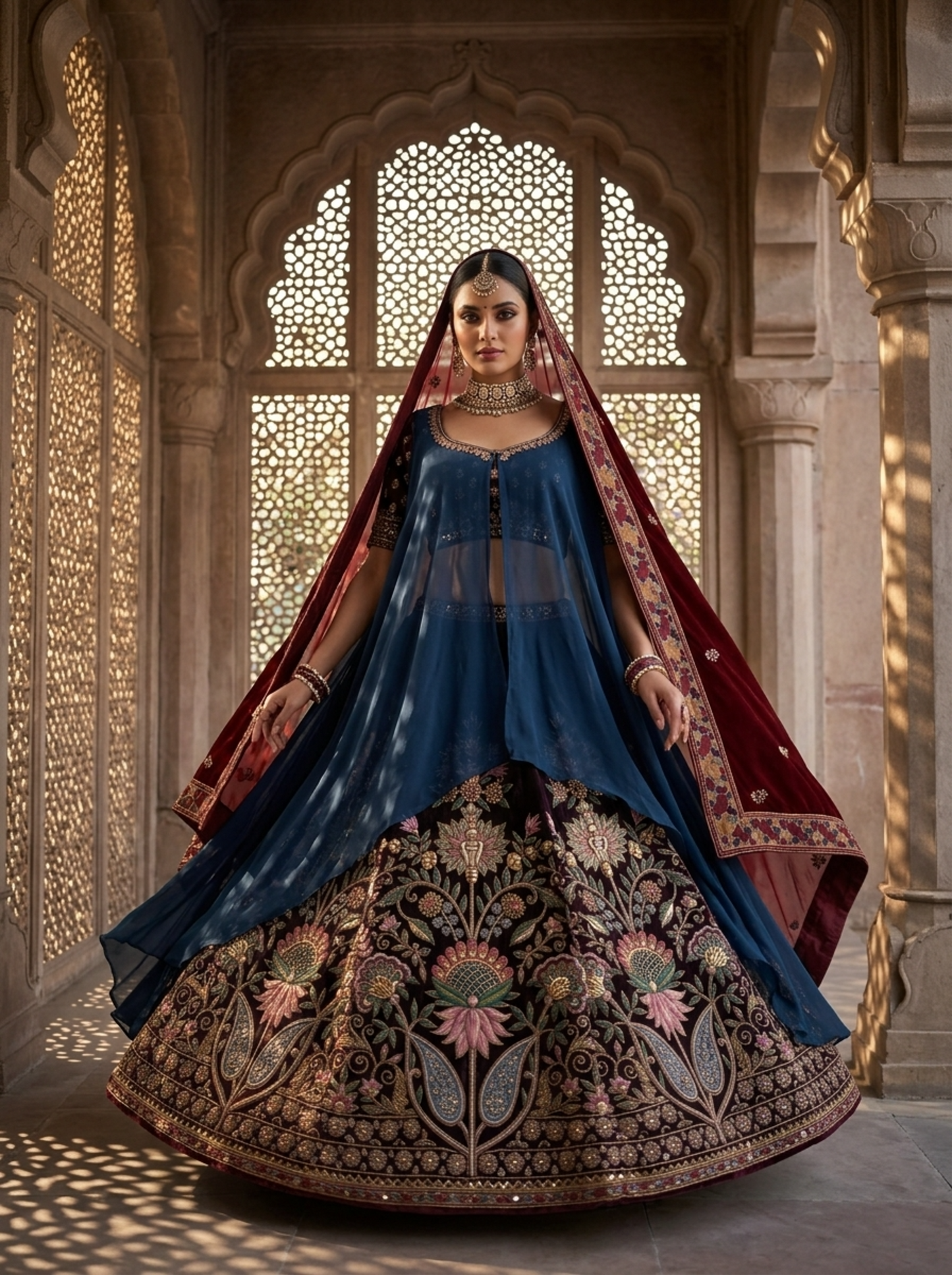Formal embroidered Lehnga