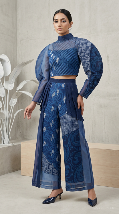 Customised indigo kurta set