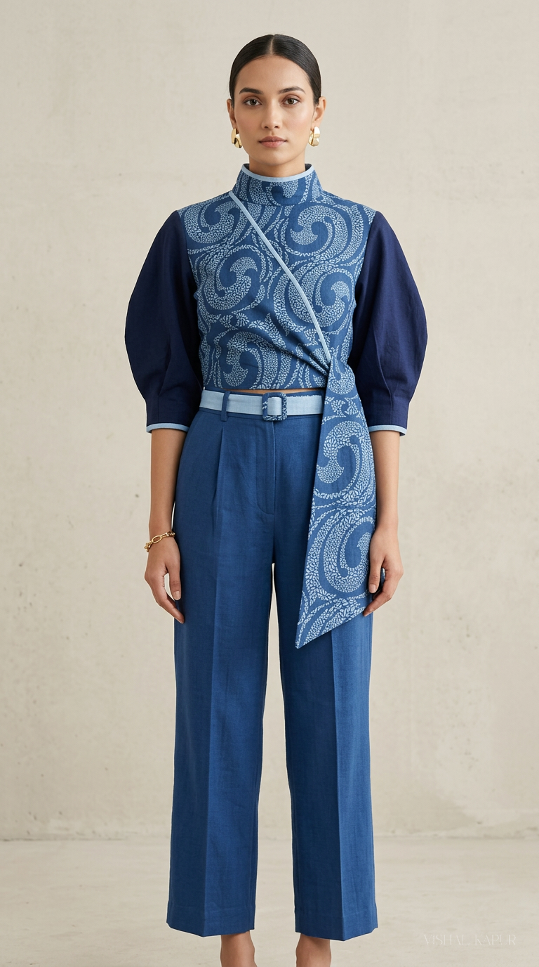 Customised indigo kurta set