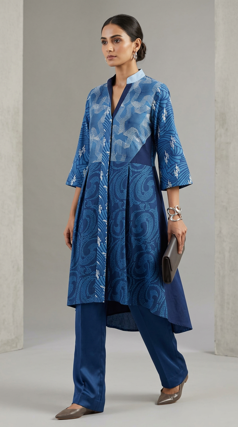 Customised indigo kurta set