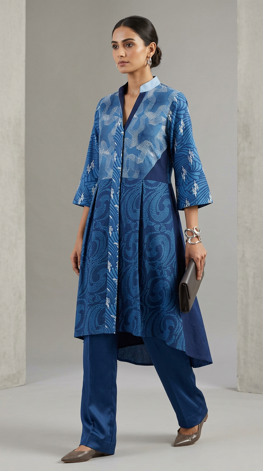 Customised indigo kurta set
