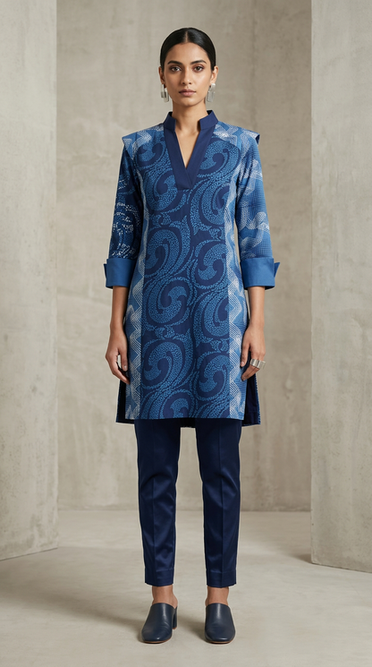 Customised indigo kurta set