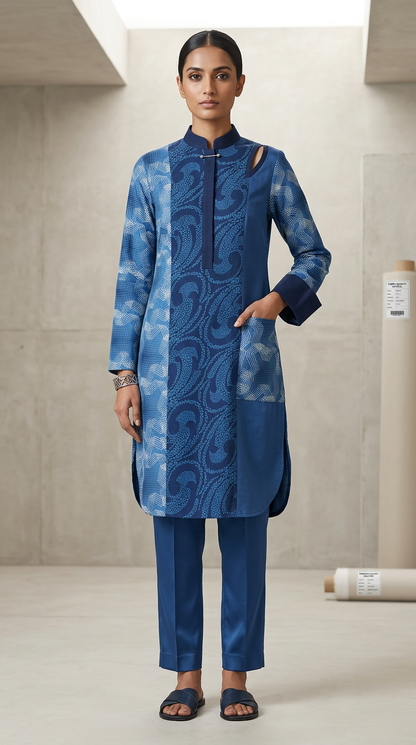 Customised indigo kurta set