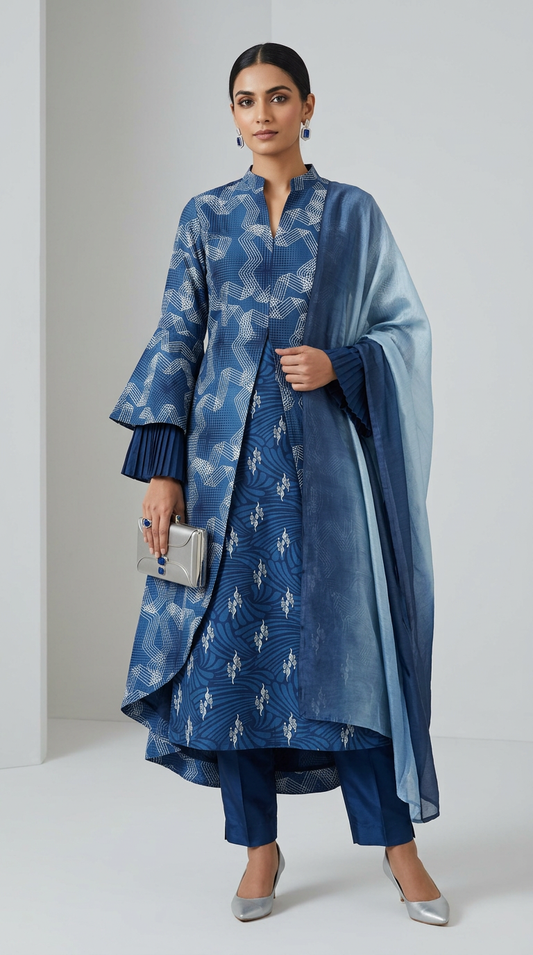 Customised indigo kurta set