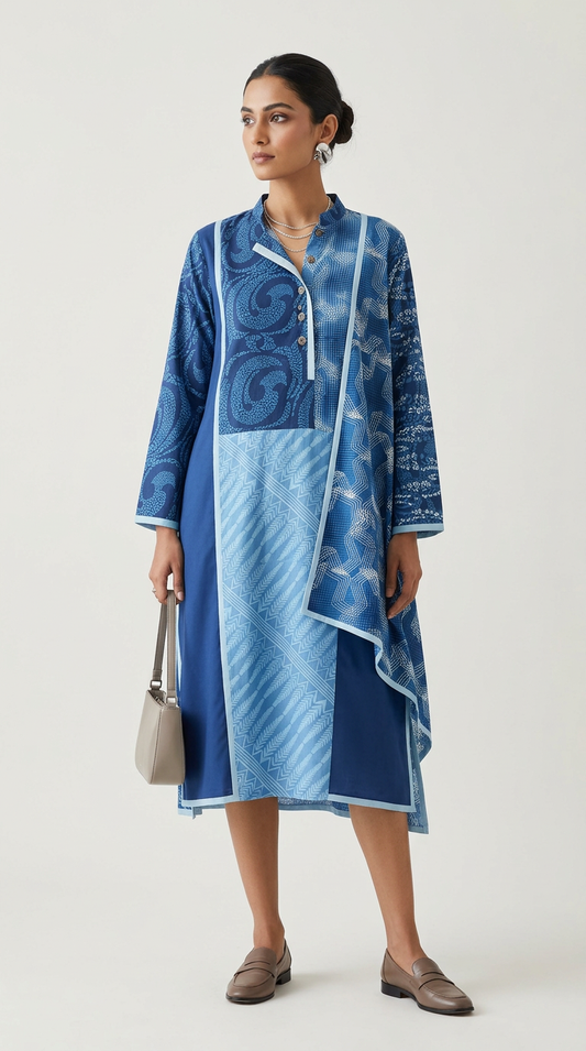 Customised indigo kurta set