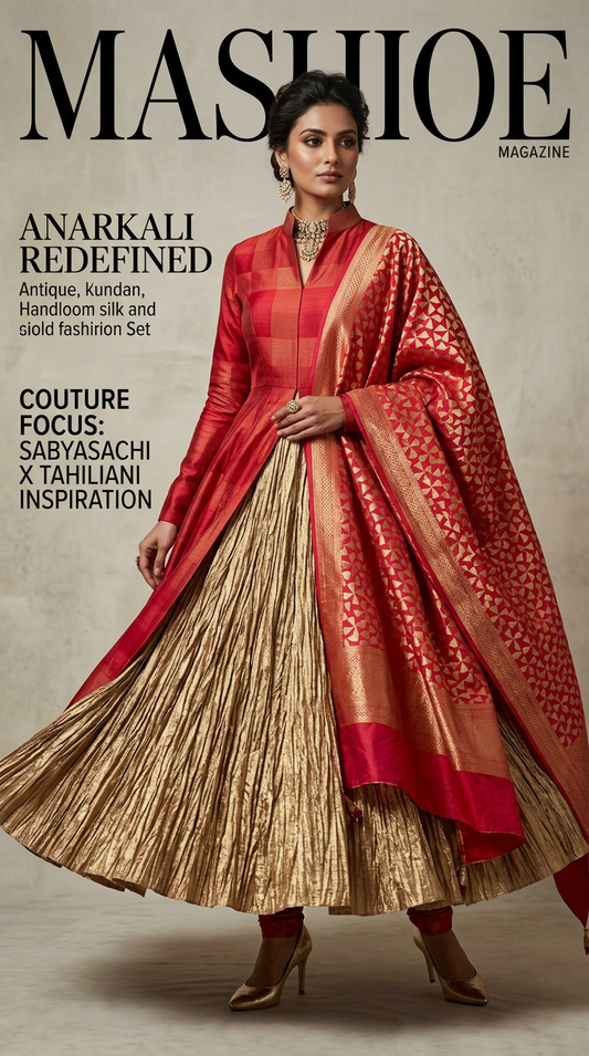 Customised Chanderi Anarkali set