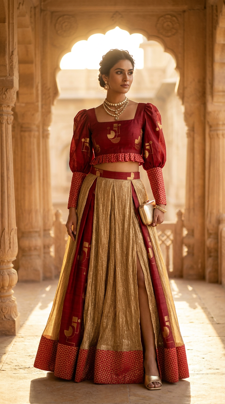 Customised Chanderi Anarkali set