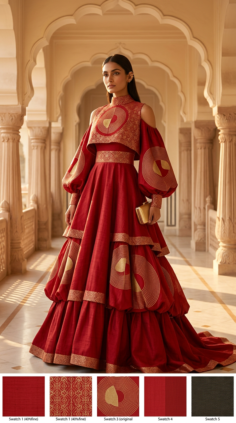 Customised Chanderi Anarkali set