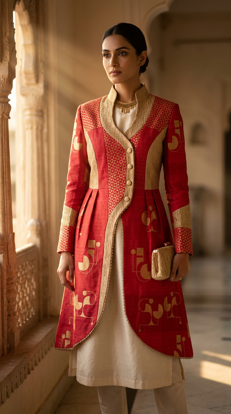 Customised Chanderi Anarkali set