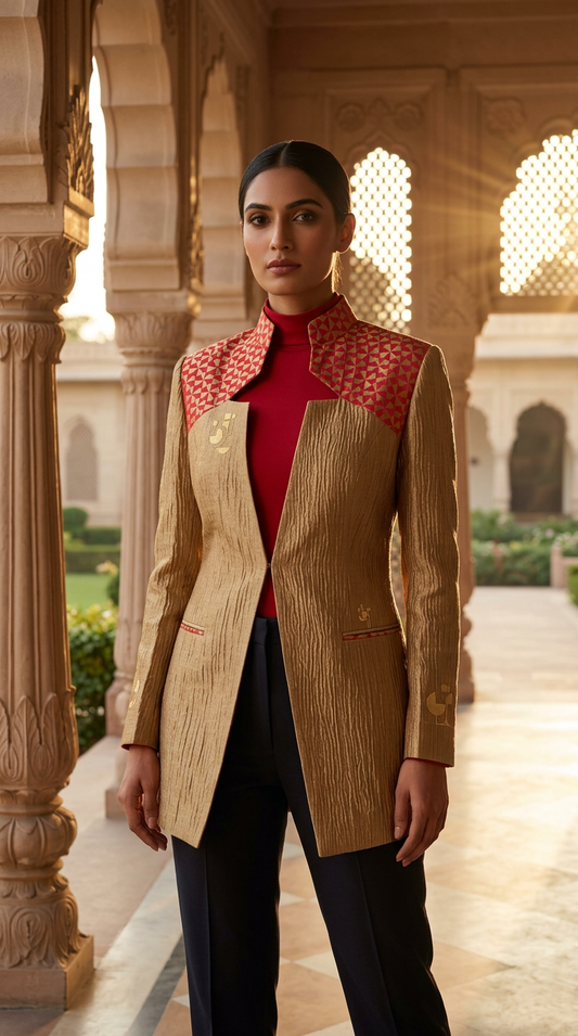 Customised Chanderi Anarkali set