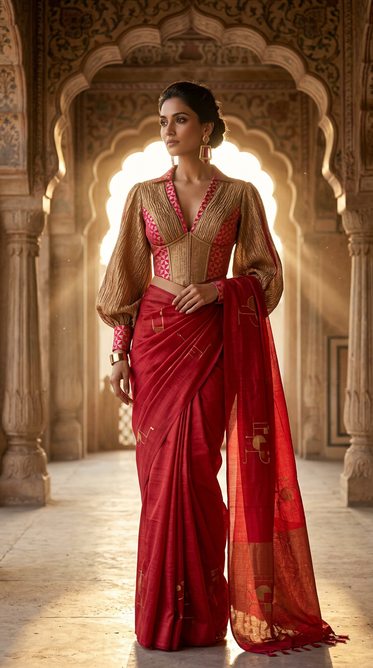 Customised Chanderi Anarkali set