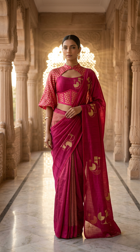 Customised Chanderi Anarkali set