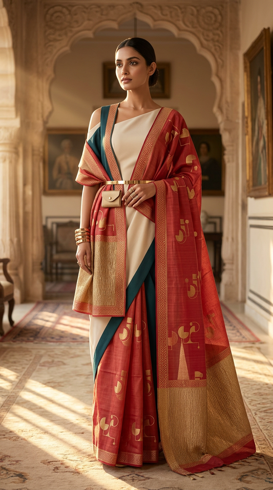 Customised Chanderi Anarkali set