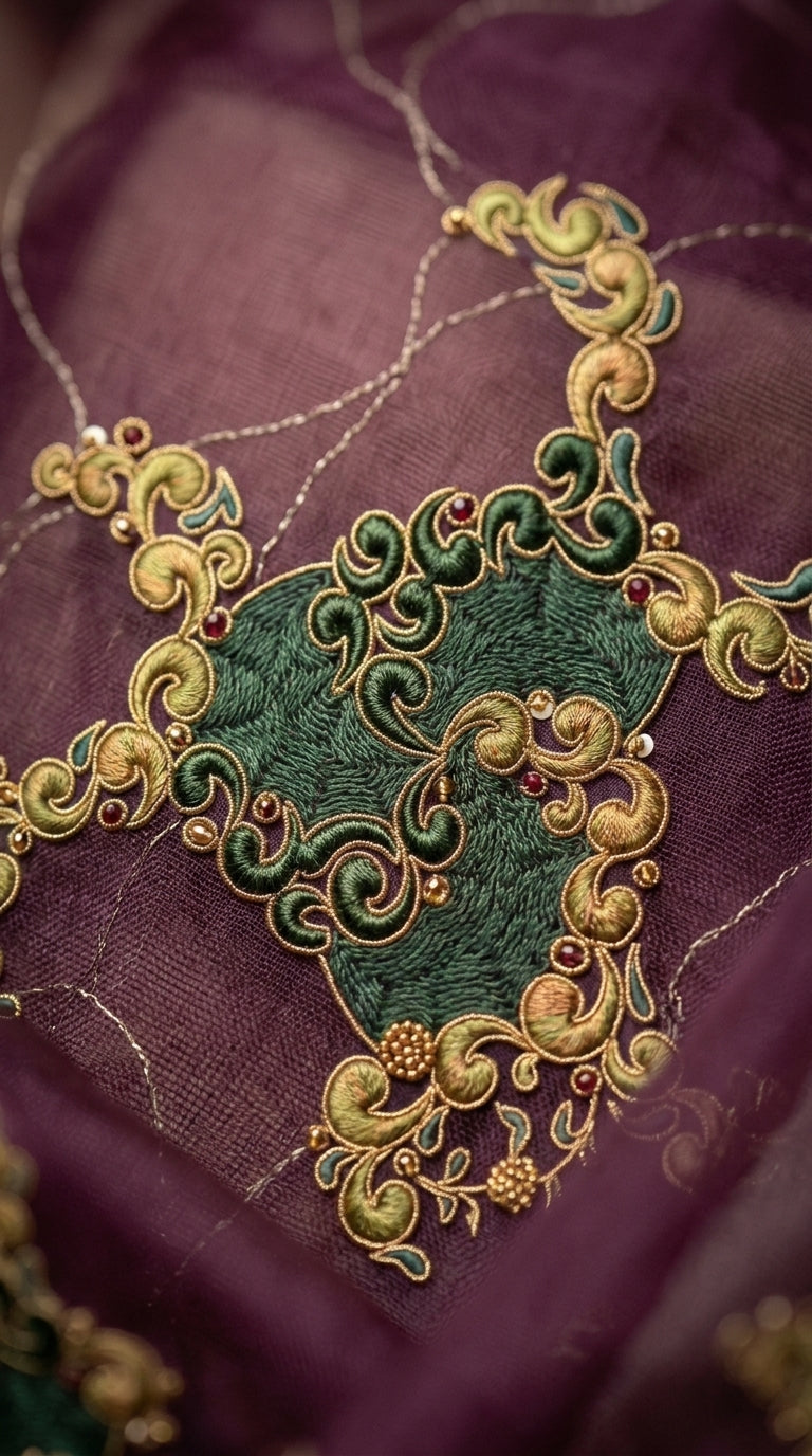 Customised Chanderi Embroidered set