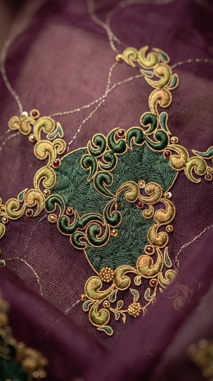 Customised Chanderi Embroidered set