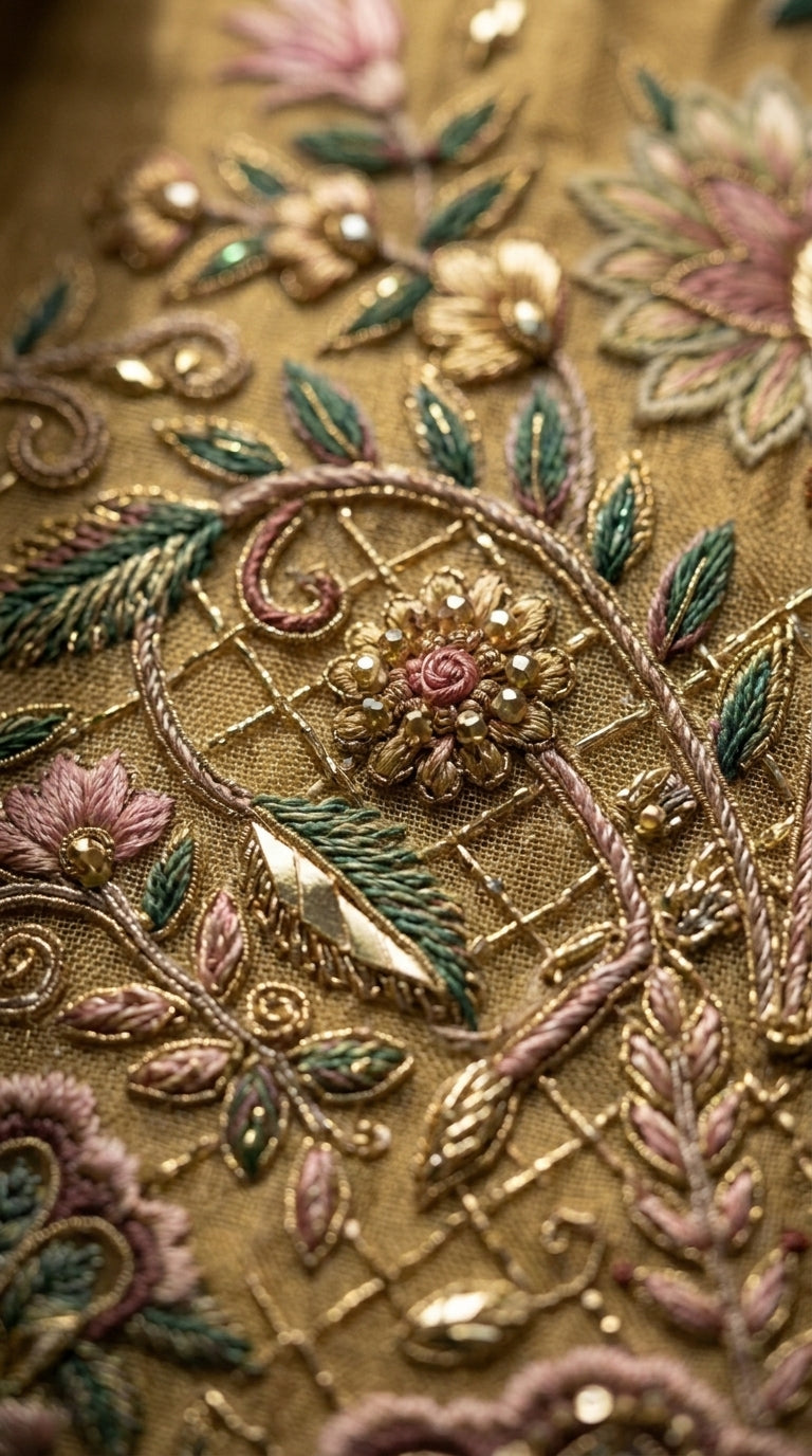 Customised Chanderi Embroidered set