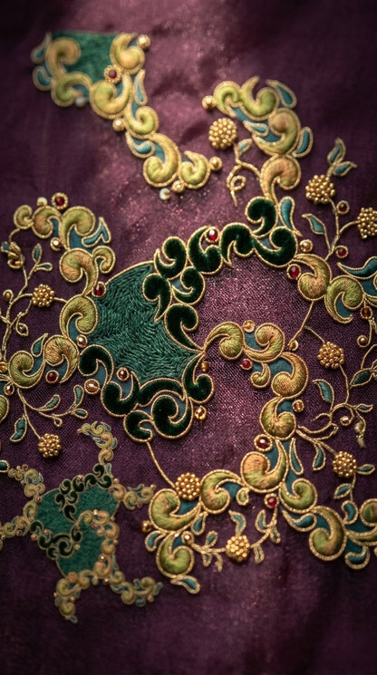 Customised Chanderi Embroidered set