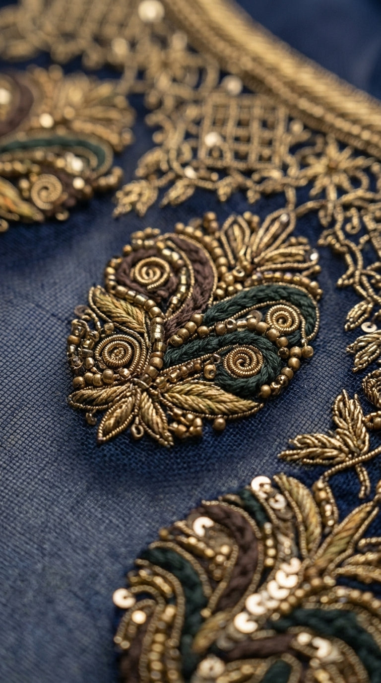 Customised Chanderi Embroidered set
