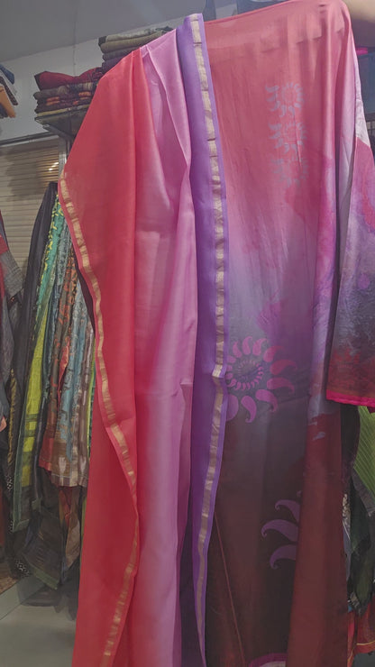 Semi Stitched Chanderi Kurta
