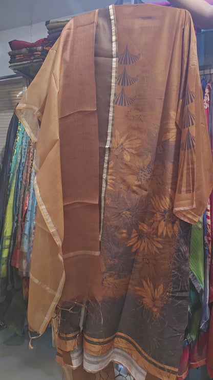 Semi Stitched Chanderi Kurta