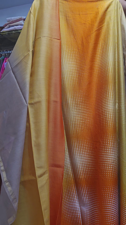 Semi Stitched Chanderi Casual Suitset