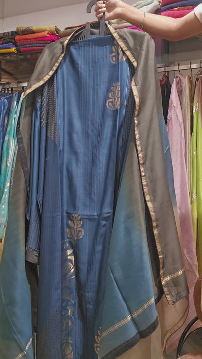 Semi Stitched Formal chanderi Suitset