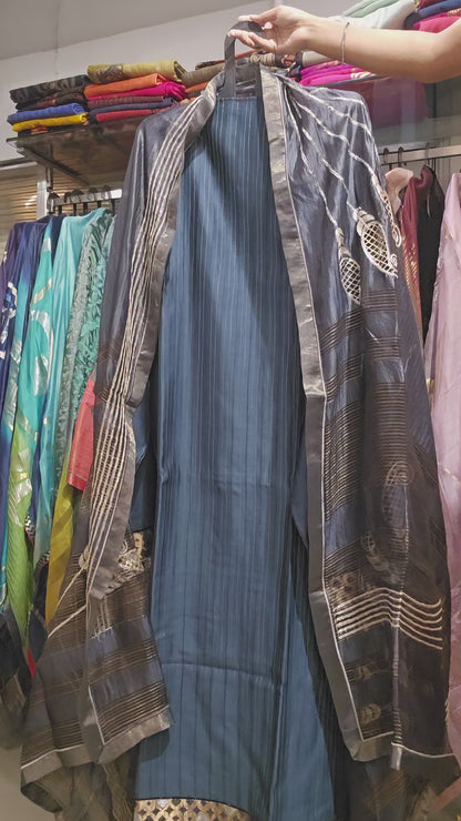 Semi Stitched Formal chanderi Suitset