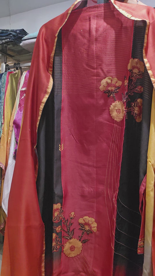 Semi Stitched Chanderi formal Suitset