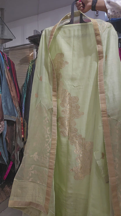 Semi Stitched Formal chanderi Suitset