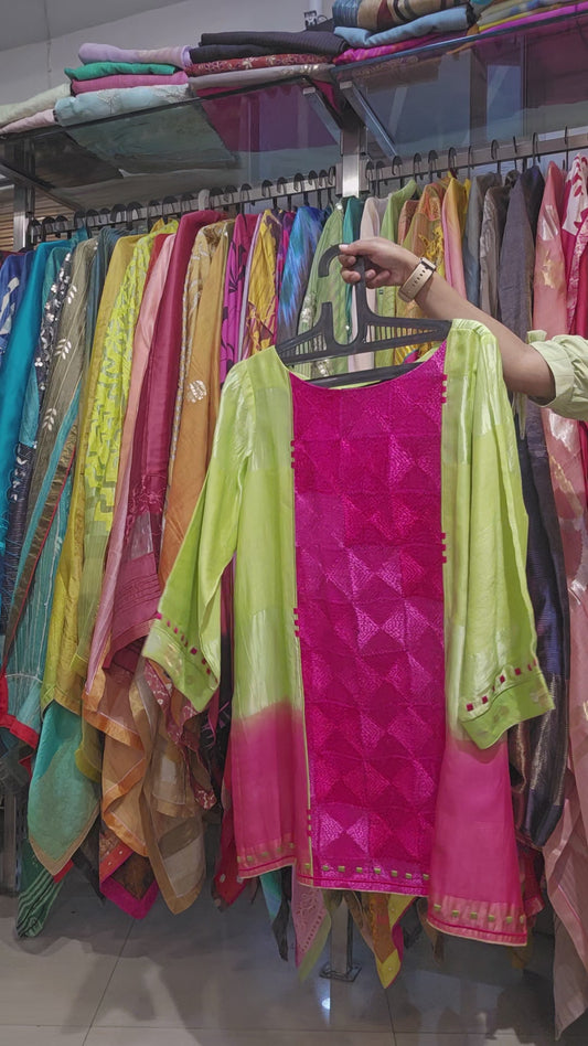 Stitched Chanderi Zariwoven Short Tunic