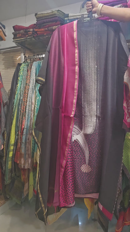 Semi Stitched Chanderi Kurta