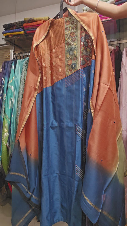 Semi Stitched Formal chanderi Suitset