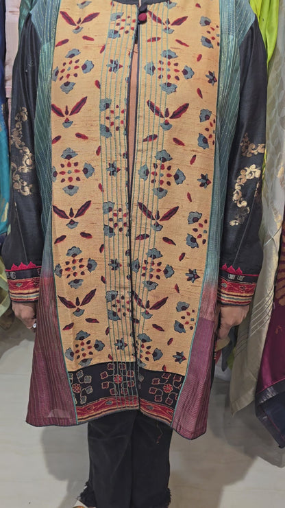 Stitched Silk Ajrakh Short Jacket