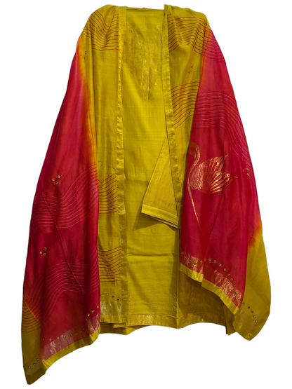 Semi Stitched Formal Chanderi Suitset
