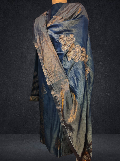 Semi Stitched Formal chanderi Suitset