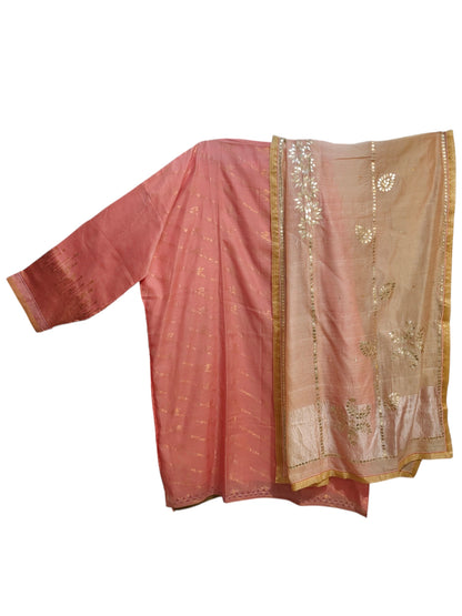 Semi Stitched Chanderi Formal Suitset