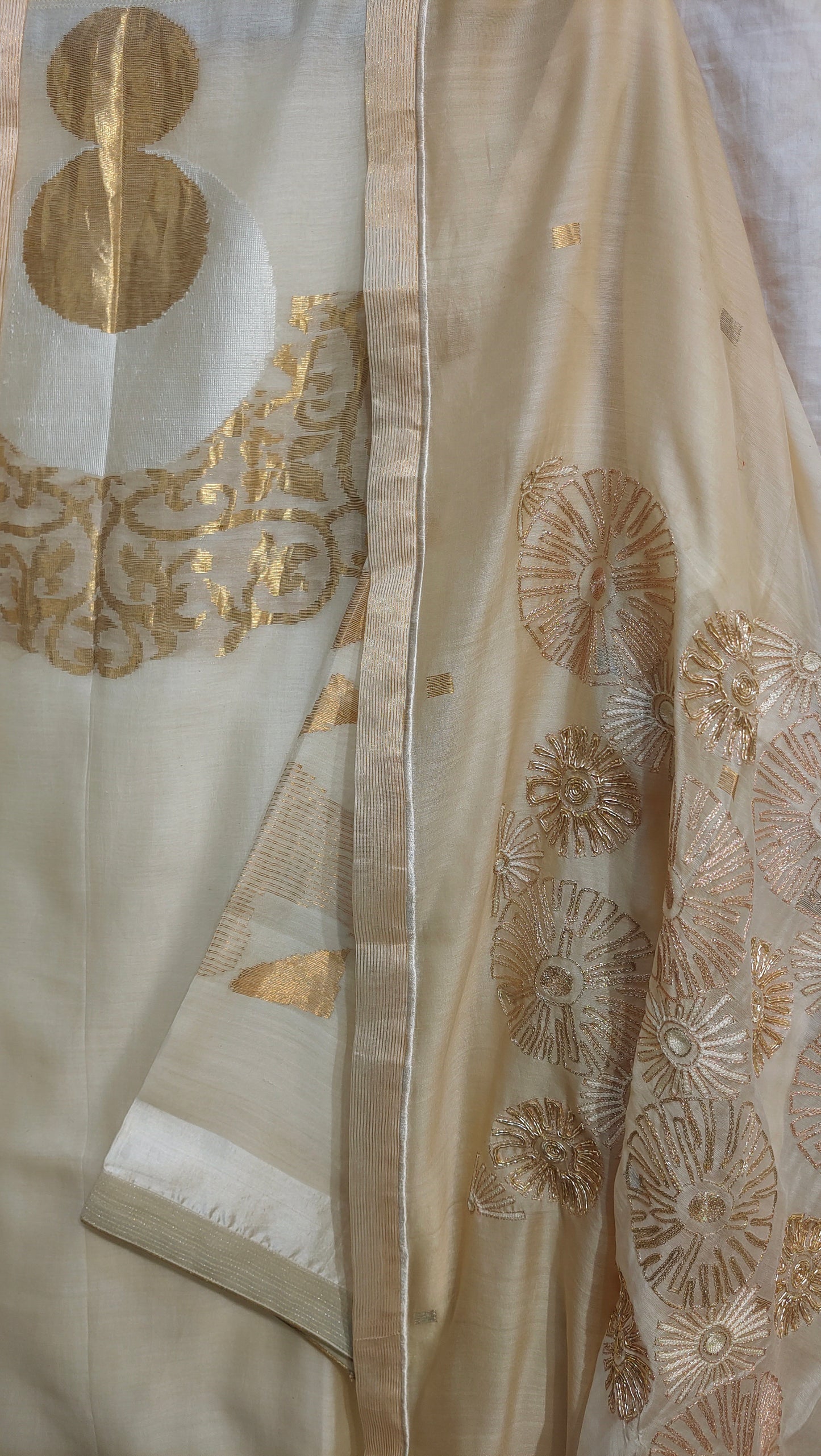 Semi Stitched Formal chanderi Suitset