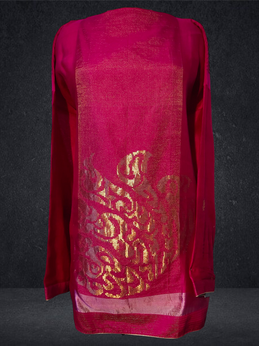 Semi Stitched Chanderi Zariwoven Short Tunic VISHAL KAPUR STUDIO