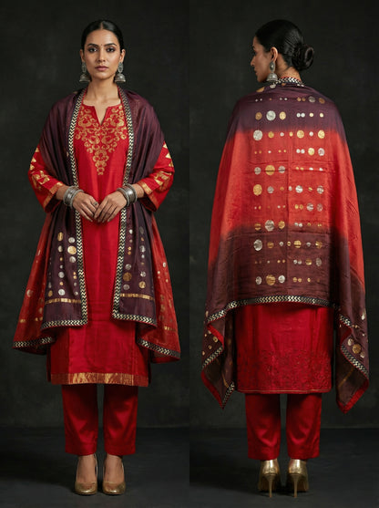 Semi Stitched Formal Chanderi Suitset