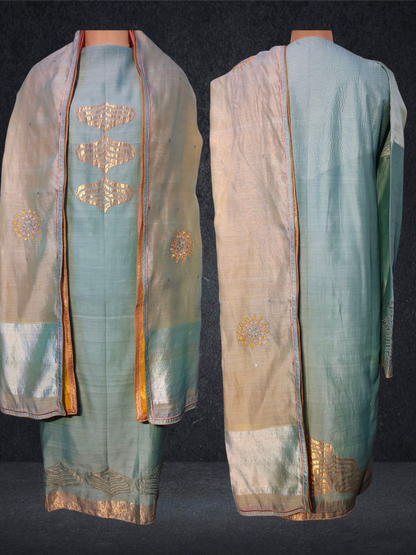 Semi Stitched Formal chanderi Suitset