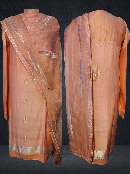 Semi Stitched Formal chanderi Suitset