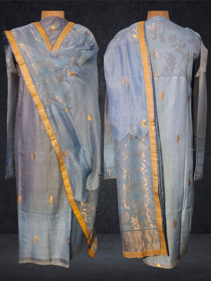 Semi Stitched Formal chanderi Suitset